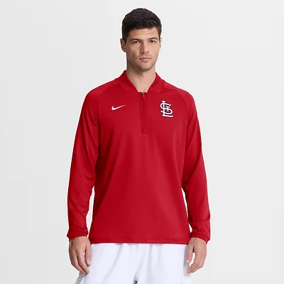 Men's Nike Red St. Louis Cardinals Authentic Collection Dri-FIT Raglan Half-Zip Pullover