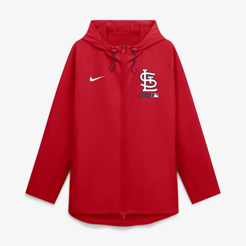 Men's Nike Red St. Louis Cardinals Authentic Collection Raglan Therma-FIT Full-Zip Hooded Jacket