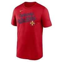 T-shirt Nike rouge City Connect pour homme, motif légende de l'équipe des Cardinals Saint-Louis