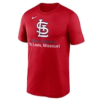 T-shirt Nike rouge Stadium Legend Performance pour homme des Cardinals de Saint-Louis