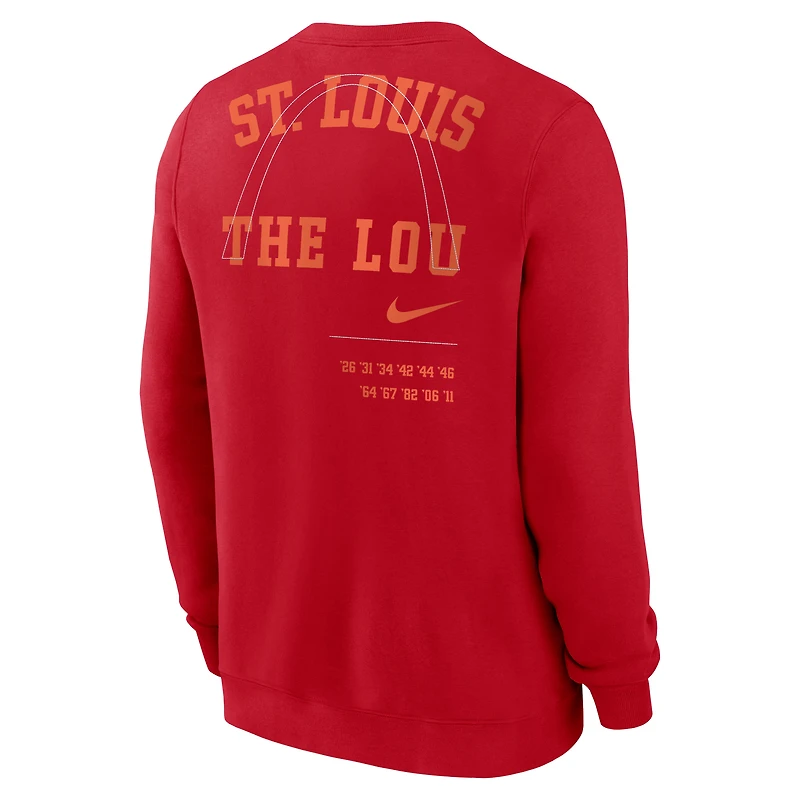 Men's Nike Red St. Louis Cardinals Statement Ball Game Fleece Pullover Sweatshirt