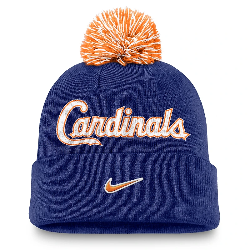 Men's Nike  Royal St. Louis Cardinals Peak Cuffed Knit Hat with Pom