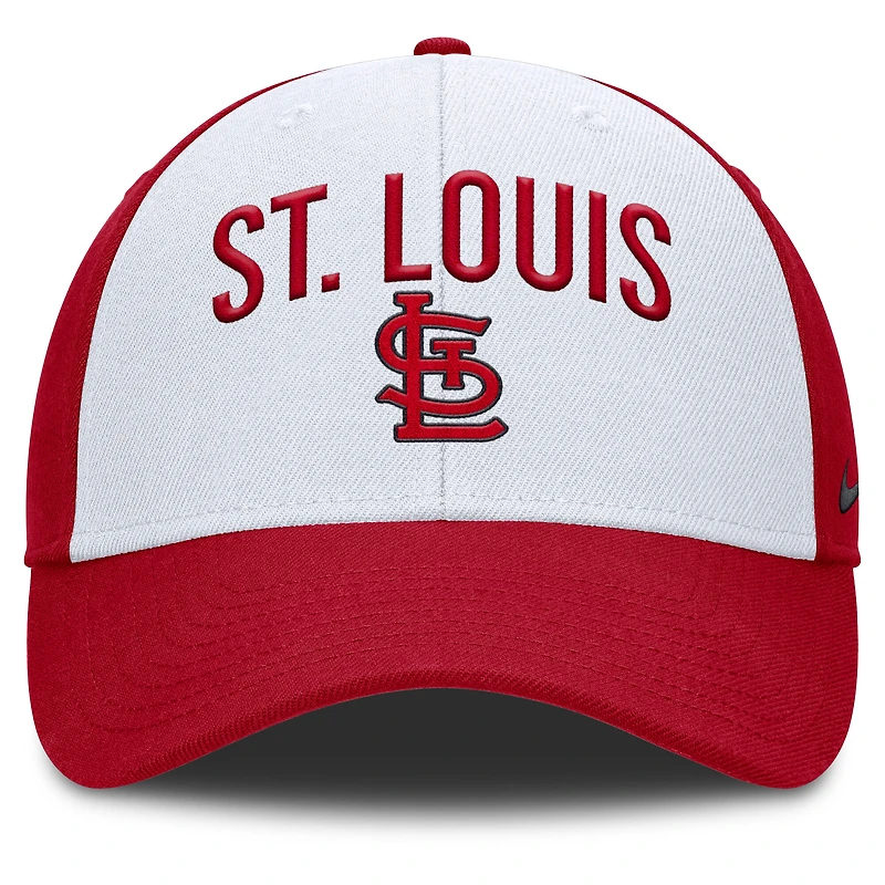 Casquette ajustable Nike blanche/rouge pour homme St. Louis Cardinals Club Performance