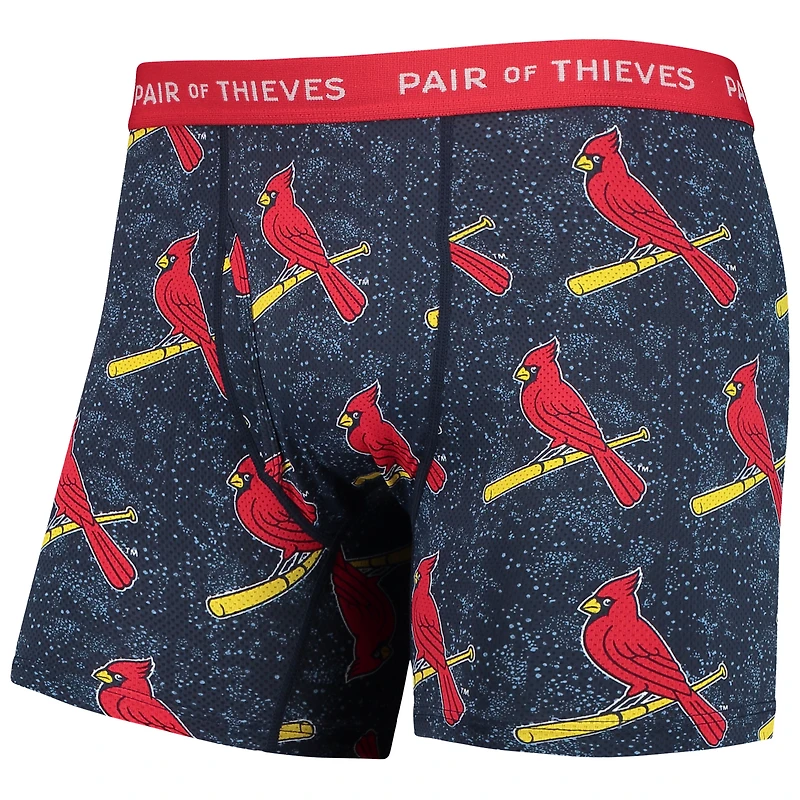 Lot de 2 boxers super ajustés Paire voleurs gris/bleu marine St. Louis Cardinals pour homme