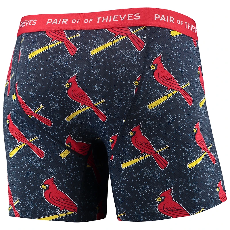 Lot de 2 boxers super ajustés Paire voleurs gris/bleu marine St. Louis Cardinals pour homme