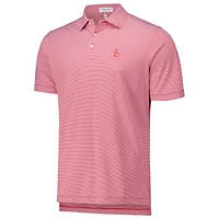 Polo rouge en jersey extensible à rayures Jubilee des Cardinals de St. Louis Peter Millar pour hommes
