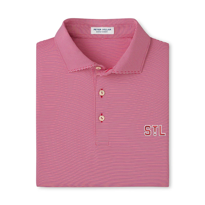 Men's Peter Millar Red St. Louis Cardinals Jubilee Stripe Stretch Jersey Polo