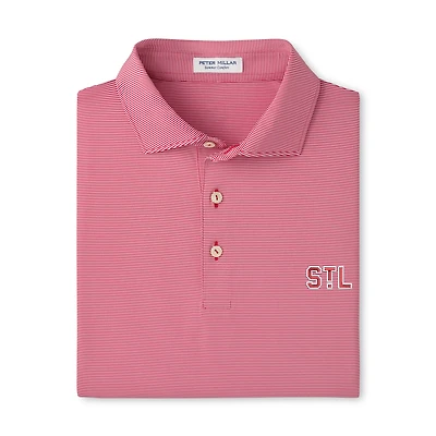Men's Peter Millar Red St. Louis Cardinals Jubilee Stripe Stretch Jersey Polo