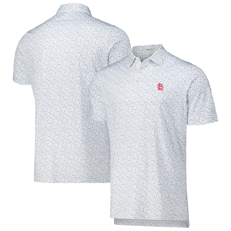 Polo blanc en jersey Peter Millar St. Louis Cardinals Batter Up Performance pour hommes