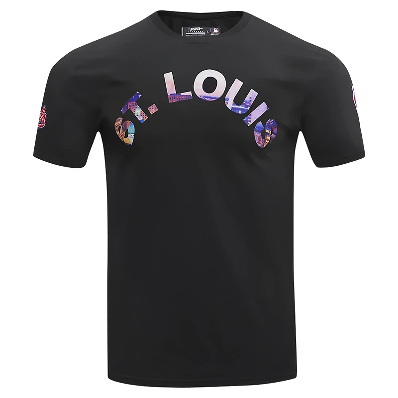 T-shirt noir Pro Standard pour hommes, St. Louis Cardinals, paysage urbain