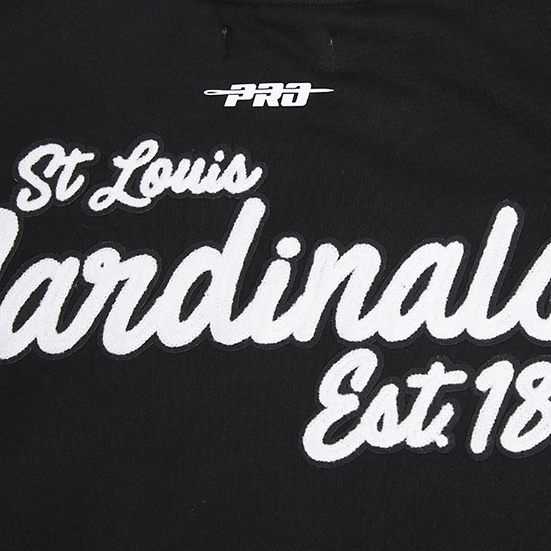 Men's Pro Standard Black St. Louis Cardinals Paint The City Dropped Shoulder Pullover Sweatshirt