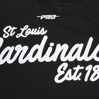 Men's Pro Standard Black St. Louis Cardinals Paint The City Dropped Shoulder Pullover Sweatshirt