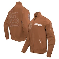 Men's Pro Standard Brown St. Louis Cardinals Paint The City Twill Full-Zip Jacket