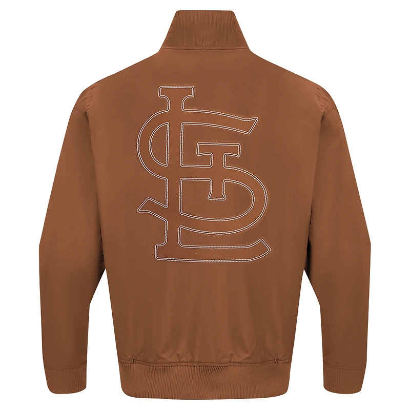 Veste entièrement zippée en sergé Pro Standard marron des Cardinals de Saint-Louis Paint The City pour hommes