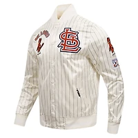 veste Pro Standard pour hommes, crème, St. Louis Cardinals, Cooperstown Collection, à boutons-pression rétro classique en satin fines rayures