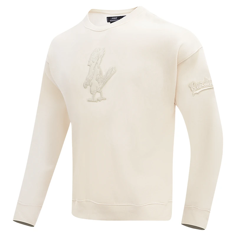 Men's Pro Standard Cream St. Louis Cardinals Neutral Drop Shoulder Pullover Sweatshirt