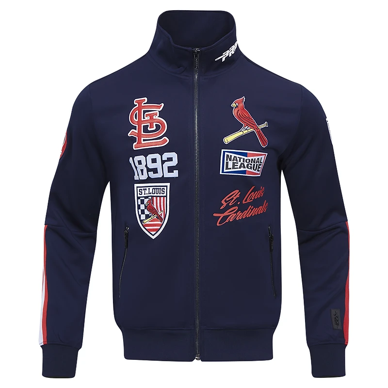 Men's Pro Standard Navy St. Louis Cardinals Fast Lane Full-Zip Track Jacket