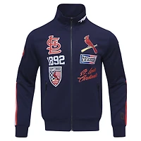 Men's Pro Standard Navy St. Louis Cardinals Fast Lane Full-Zip Track Jacket