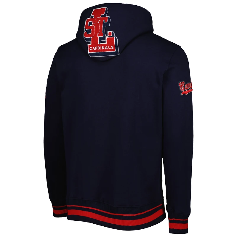Men's Pro Standard Navy St. Louis Cardinals Mash Up Logo Pullover Hoodie