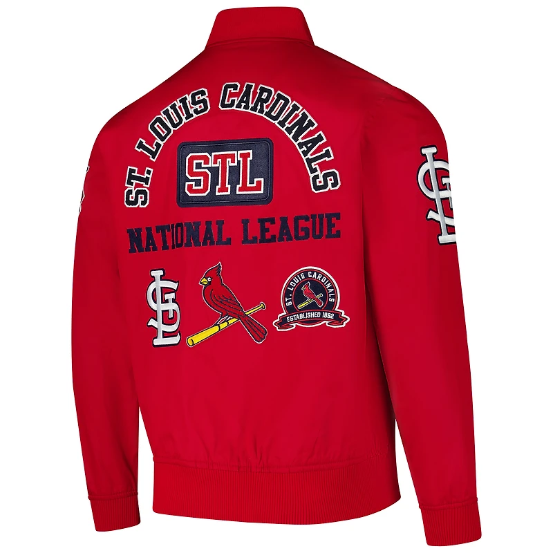 Men's Pro Standard Red St. Louis Cardinals Area Code Twill Full-Zip Jacket