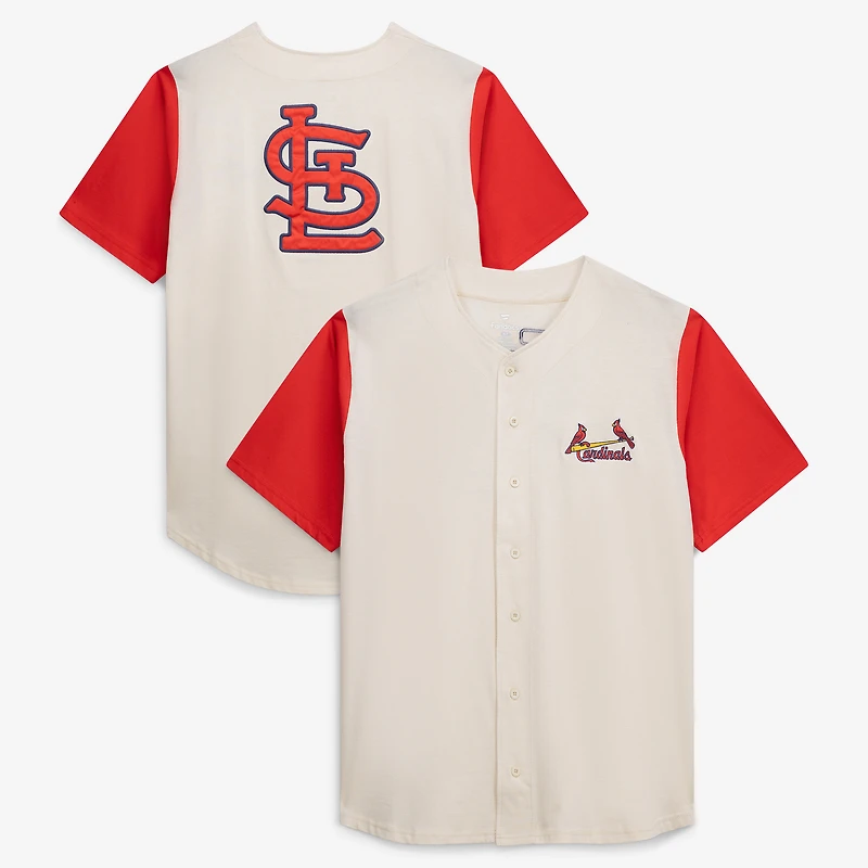 Men's Profile  Cream St. Louis Cardinals Big & Tall Full-Button Jersey