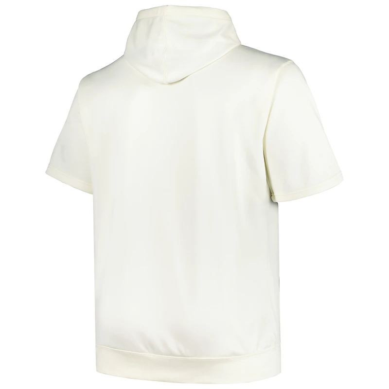 Men's Profile Oatmeal St. Louis Cardinals Big & Tall Contrast Short Sleeve Pullover Hoodie