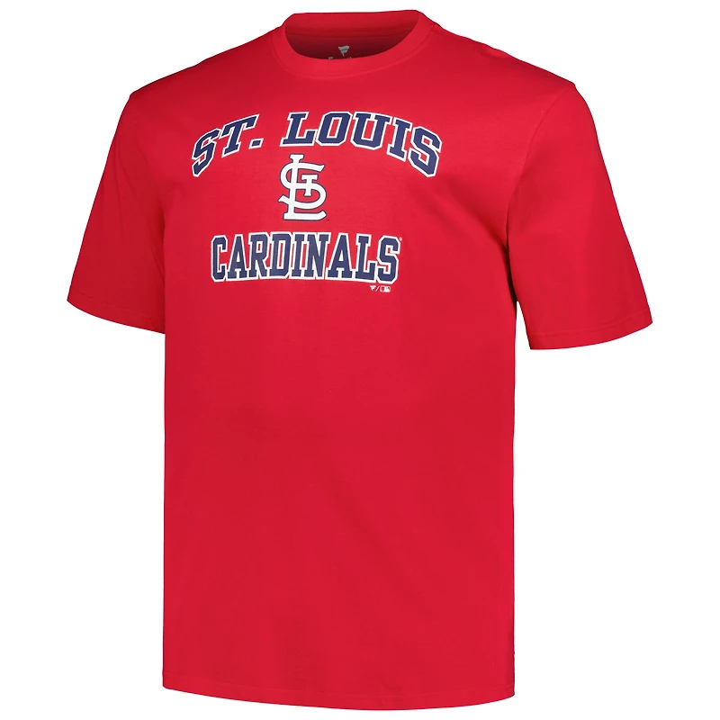 T-shirt rouge pour hommes des Cardinals de St. Louis Big & Tall Heart Soul