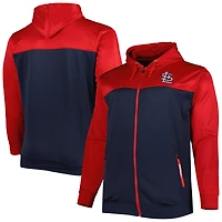 Men's Red/Navy St. Louis Cardinals Big & Tall Yoke Full-Zip Hoodie
