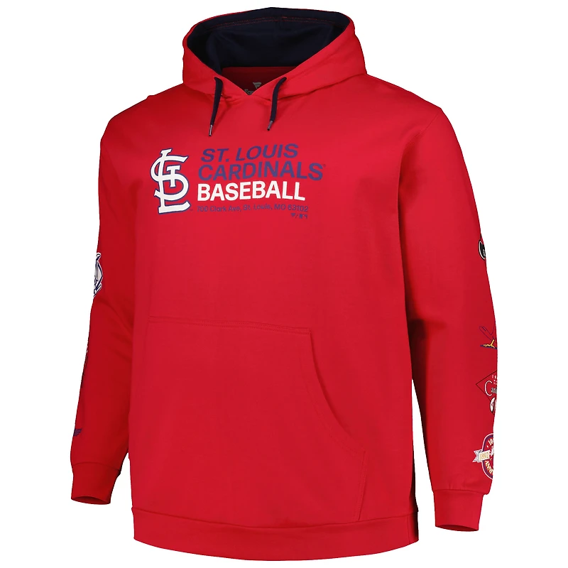 Men's Red St. Louis Cardinals Big & Tall Fleece Pullover Hoodie