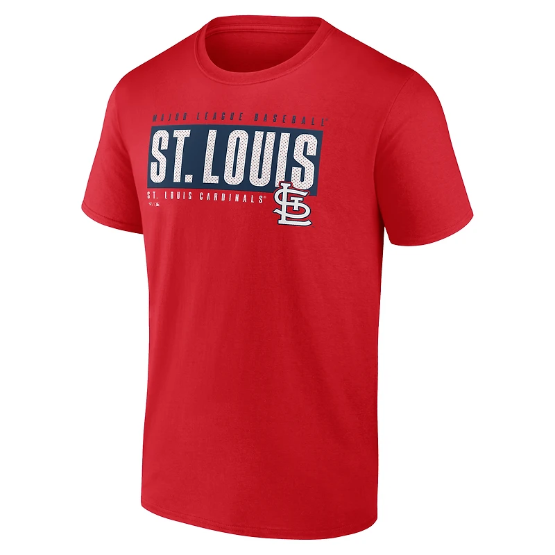 Men's Red St. Louis Cardinals Blocked Out T-Shirt