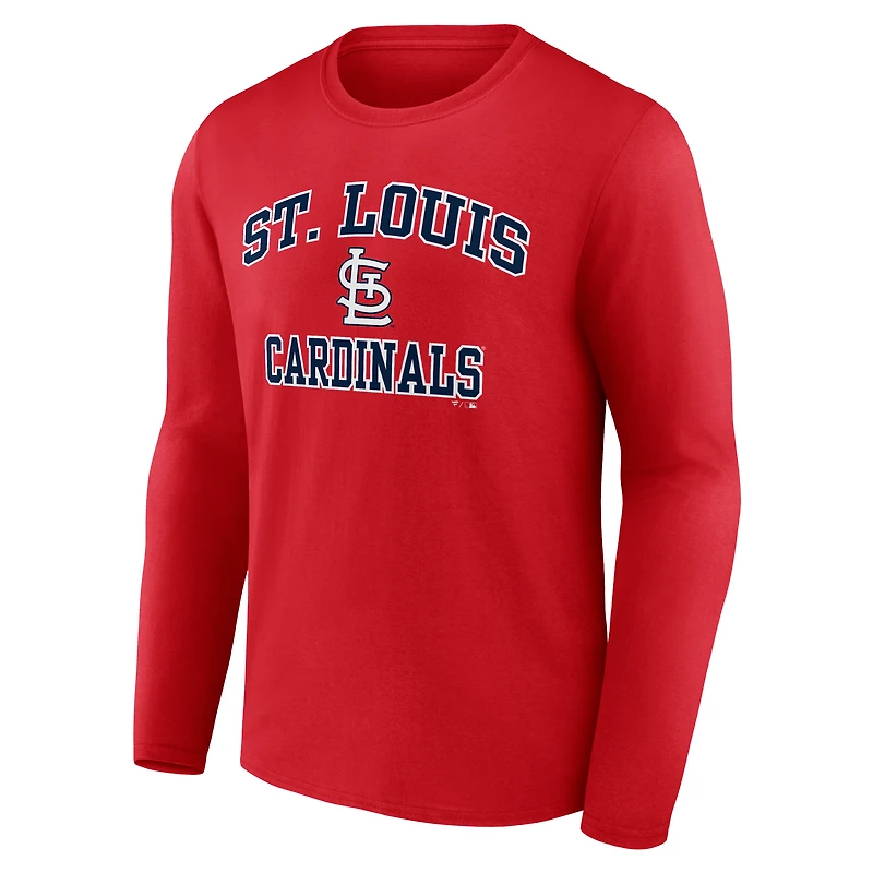 Men's  Red St. Louis Cardinals Heart & Soul Long Sleeve T-Shirt