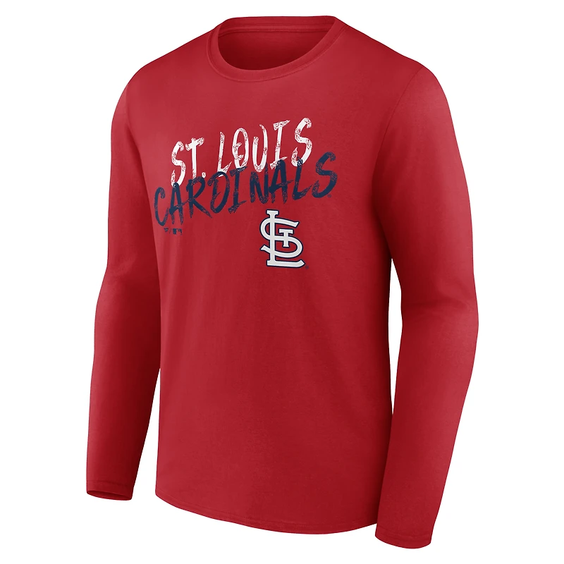 Men's Red St. Louis Cardinals  Hustle Personalized Name & Number Long Sleeve T-Shirt