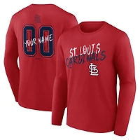 T-shirt à manches longues pour homme St. Louis Cardinals Hustle rouge, personnalisé avec nom et numéro
