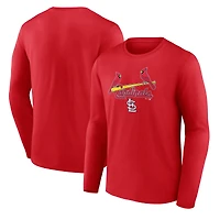 Men's  Red St. Louis Cardinals Team Lockup Long Sleeve T-Shirt