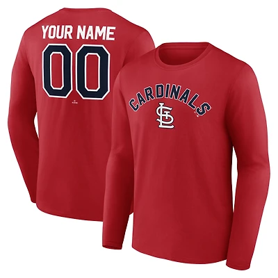 Men's Red St. Louis Cardinals Winning Streak Custom Long Sleeve T-Shirt