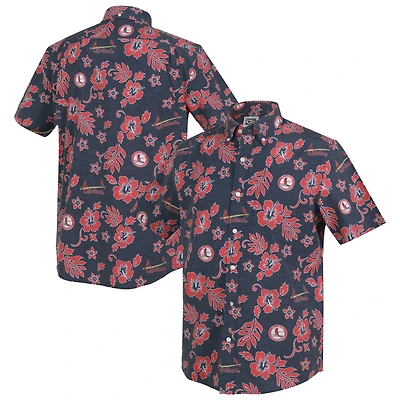 Men's Reyn Spooner  Navy St. Louis Cardinals Cooperstown Kekai Performance Button-Down Tri-Blend Top