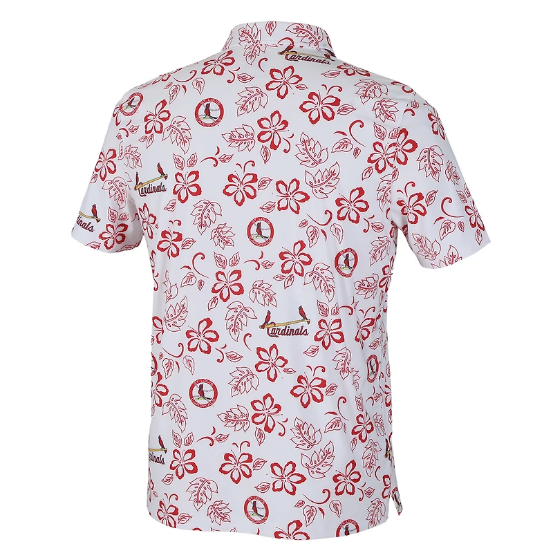 Polo Performance Reyn Spooner blanc pour homme, collection Cooperstown, Cardinals de St. Louis