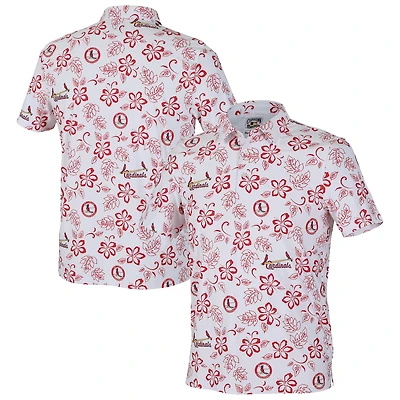 Polo Performance Reyn Spooner blanc pour homme, collection Cooperstown, Cardinals de St. Louis