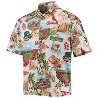 Men's Reyn Spooner White St. Louis Cardinals Logo Scenic Button-Up Shirt