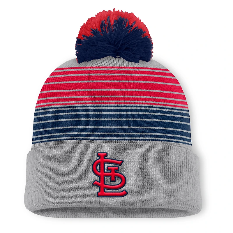 Bonnet en tricot à revers et pompon gris pour homme des Cardinals de Saint-Louis