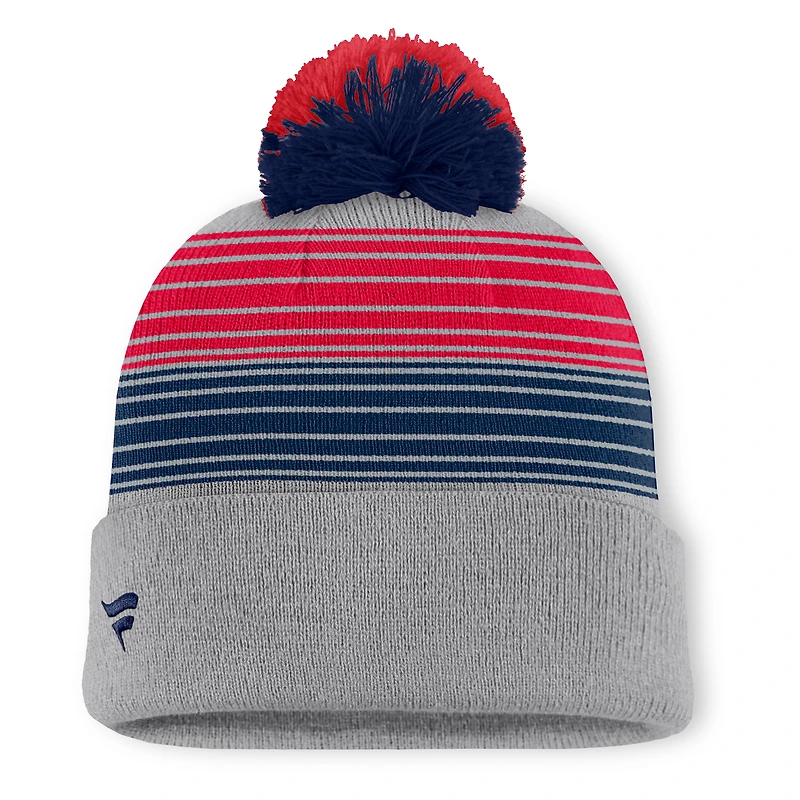 Bonnet en tricot à revers et pompon gris pour homme des Cardinals de Saint-Louis