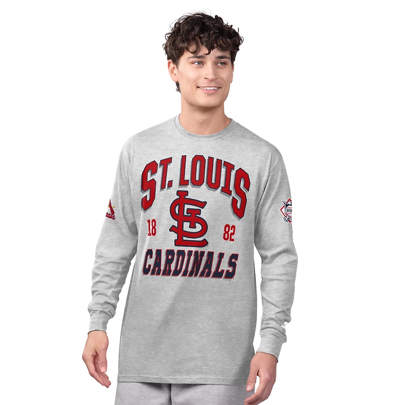 Men's Starter  Heather Gray/Red St. Louis Cardinals Two-Pack Long Sleeve & Short T-Shirt Set
