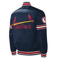 Veste universitaire Starter Navy St. Louis Cardinals Slider Satin Full-Snap Varsity pour homme