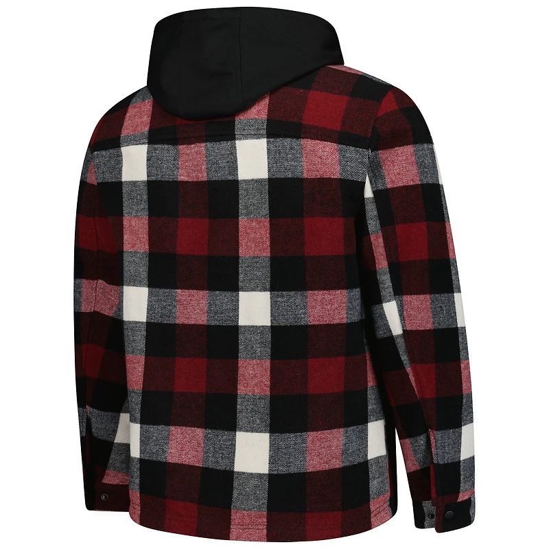 Veste à capuche zippée en sherpa rouge/noir pour homme des Cardinals de St. Louis