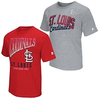 Men's Starter  Red/Heather Gray St. Louis Cardinals Two-Pack T-Shirt Set