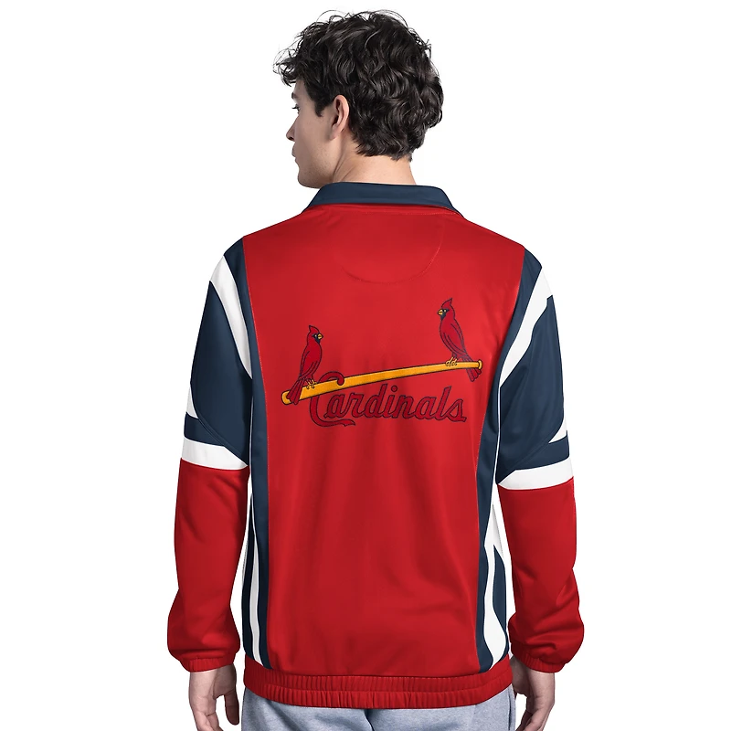 Men's Starter Red/Navy St. Louis Cardinals Contender Tricot Full-Zip Track Jacket