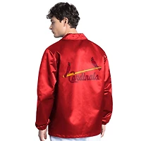 Veste d'entraîneur à boutons-pression Point Man pour homme, rouge, des Cardinals de Saint-Louis