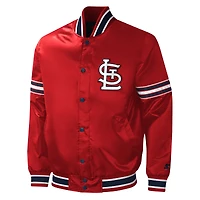 Men's Starter Red St. Louis Cardinals Midfield Satin Full-Snap Varsity Jacket
