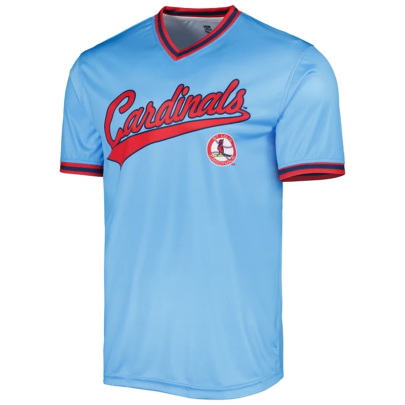 Maillot Homme Stitches Bleu Clair St. Louis Cardinals Cooperstown Collection Team