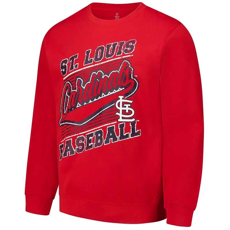 Sweat-shirt ras du cou léger rouge Stitches pour homme des Cardinals de Saint-Louis